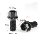 Болт M14X1,50X27 Черный Цинк Сфера с выступом ключ 17 мм (R025) S17D27 Z
