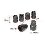 К-кт гаек секр. 726345F2 BC M12X1,50 Высота 32 мм Черный хром Конуc, закр., универс. кл. 19-21мм