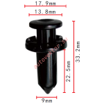 Nissan 63848-9E001 клипса  9x22.5x17.9mm