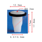 Honda 90670-SG0-003, 91626-SH3-003 клипса  6.7x17x12.3mm  d2.2mm
