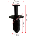 Mercedes A1249900492 клипса 7.8x18.6x16mm