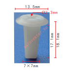 NISSAN,MITSUISHI 96706-H9400 клипса  7x17.1x13.5mm  d2.3mm