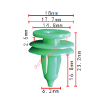 VAG, VW, AUDI 6503204 клипса  7.5x16.8x18mm