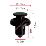 HONDA 91503-SZ3-003, 91503-SZ5-003 черная клипса  9.9x16x19.9mm