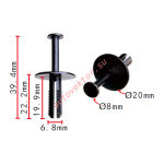 GM 90508809, OPEL 1400806, BMW 51111964186 Клипса  6.8x19.9x20mm