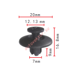 TOYOTA  90467-07044 клипса  7x9x20mm