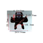 Фиксатор опорной планки капота  9.9x10x24mm  d8.3mm