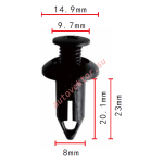 GM 1005382 черная клипса  8x20.1x14.9mm