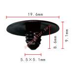 MAZDA,FORD G030-68-885-38, F22Z-16774-A, GA2A-56694 клипса  5.5x8.6x19.6mm