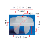 Toyota 90189-06128 клипса  9x7x14.3mm