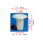 TOYOTA,MITSUISHI,NISSAN90189-06001,M-098145,M088341,MS480013,01281-00023 клипса 8.4x16.5x17.9mm d4.4