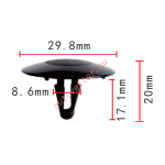 TOYOTA 90467-09006 клипса шумоизоляции капота 8,5x17x30mm