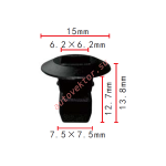 VAG, VW, AUDI N90833801 клипса  7.5x12.7x15mm
