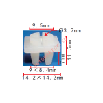 TOYOTA 90189-‐06141 клипса  9x7x14.2mm d3.7mm