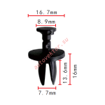 GM 14019226, 14071289 клипса  7.7x13.6x16.7mm