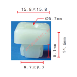 MITSUBISHI 6027958 клипса  9.7x8.1x15.8mm  d5.7mm