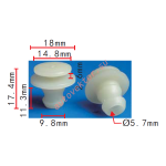NISSAN  76882-VE000 клипса  9.8x11.3x18mm