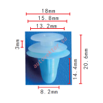 Toyota 67771-22010, 67771-16020 клипса  8.2x14.4x18mm