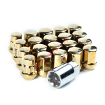 Комплект гаек M87B1641 Ti-GD M12X1,25 Хром-Золото высота 32мм (комплект 16 гайки +4 секретки +1 ключ