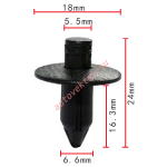 Nissan 0155301913 клипса светло- серая  6.6x16.3x18mm