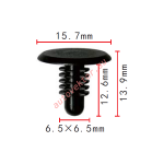 GM 468840  серая клипса  6.5x12.6x15.7mm