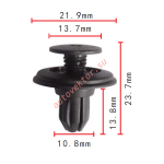 NISSAN 01553-03101 клипса 10.8x13.8x21.9mm