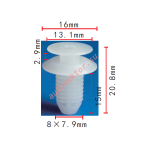 SUZUKI 09409-08322 клипса 8x15x16mm