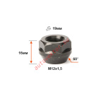 Гайка 400045 Z BA M12X1,50 Цинк Черный высота 16 мм Конус с выступ., откр., кл.19мм Д/АДАПТЕРОВ