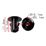 PEUGEOT, CITROEN 6822QP TOYOTA 9018906047 Клипса  13.1x16.3x18.1mm  d5.1mm