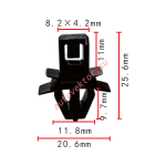 Toyota 90904-67021 клипса  11.8x9.7x20.6mm   8.2x11x20.6mm