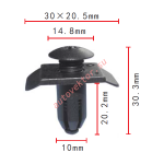 NISSAN,MAZDA F82-50-233, 01553-01393 клипса 10x20.2x30mm
