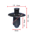 Nissan 01553-06721 клипса  8x15.4x19.4mm