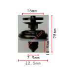 VW, VAG, AUDI 6Q0868243 клипса  7.9x10.9x22.5mm