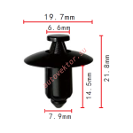 Toyota, Nissan 67771520101, 6777152010O, 6777152010G0, 0155301553 черная клипса  7.9x14.5x19.7mm