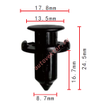 Mitsubishi MR200300, MR200300, TQ696D09 клипса  8.7x16.7x17.8mm