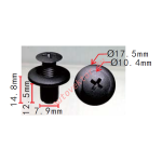 Hyundai 8659028000, KIA 0G0325007A, Mazda B09251833, Ford MB45556143 Клипса бампера  7.9x12.5x17.5mm