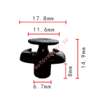 Toyota 53879-60010 клипса  6.7x8x17.8mm
