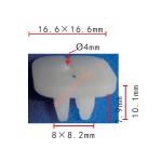 NISSAN , HONDA , MAZDA 68425-H5000, 90662-671-0030, 9991-00-503 клипса 8.2x7.8x16.5mm  d4mm
