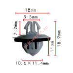 Toyota 75392-60031 клипса  11.4x11x18mm  8.5x7.2x18mm