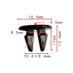 KIA /  Hyundai 86848-22000 клипса  10.4x11x16.4mm  d4.5mm