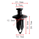 GM,CHRYSLER 10140480, 6502625клипса  10.7x25.6x21.5mm