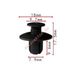 MAZDA UB3945919 клипса  7.9x9.6x18mm