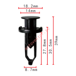 Toyota 52161-16010, 52161-02020, 52161-44010-O клипса  8.7x27.8x18.2mm