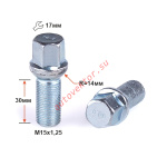 Болт S17M30 Z M15X1,25X30 Цинк Сфера с выступом, ключ 17